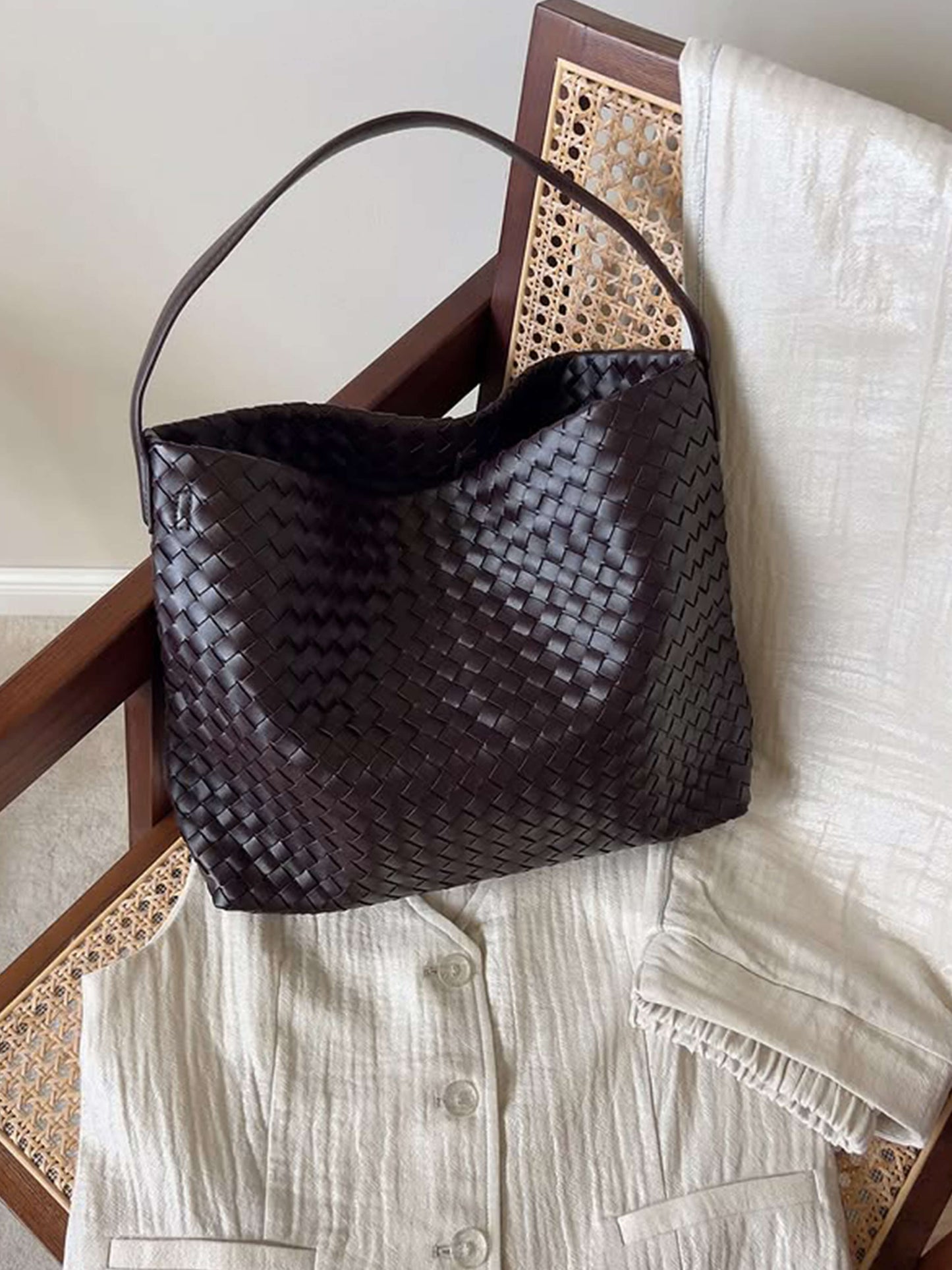 Alessia Interwoven Fabric Tote Bag