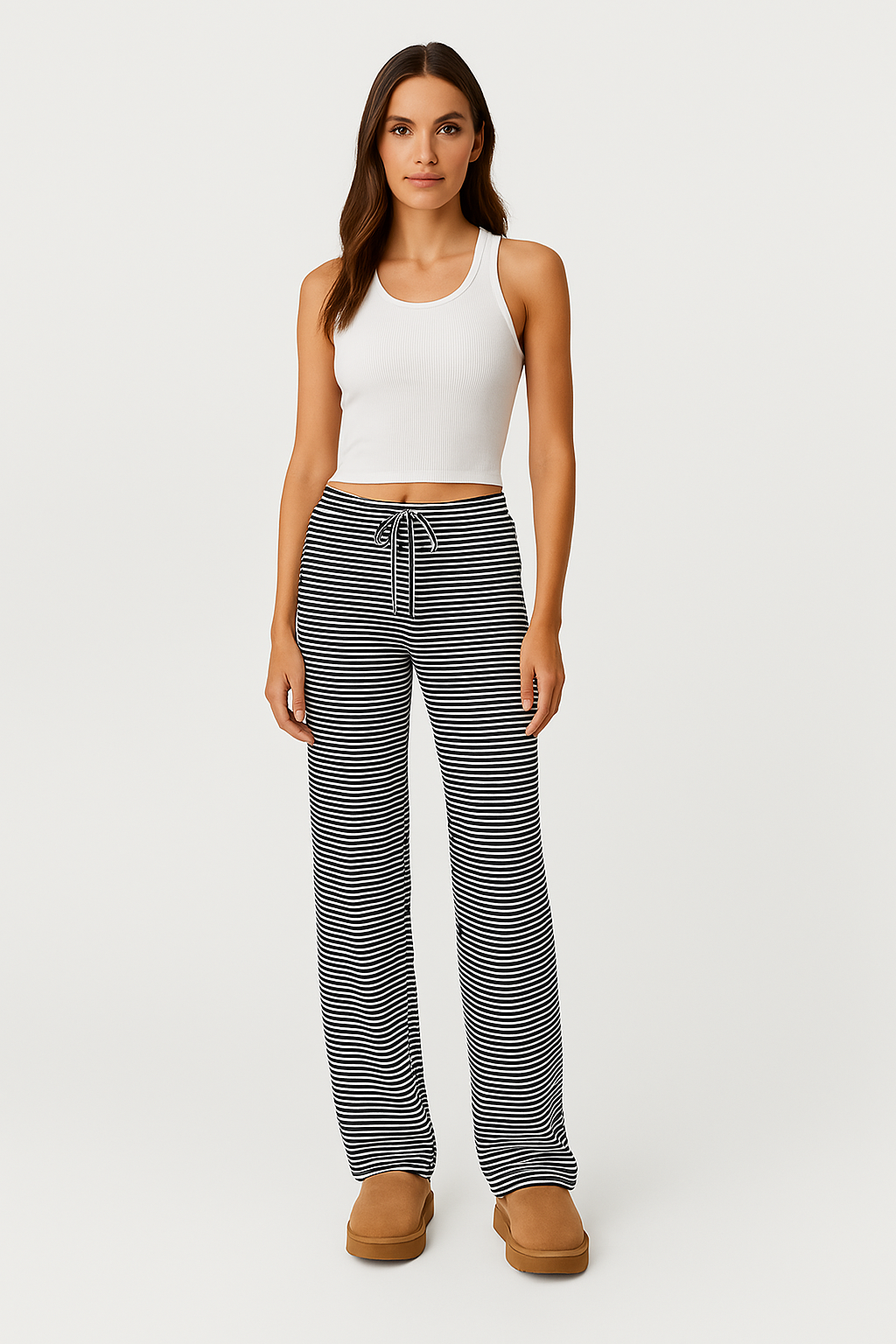 Snatched Striped Drawstring Pants