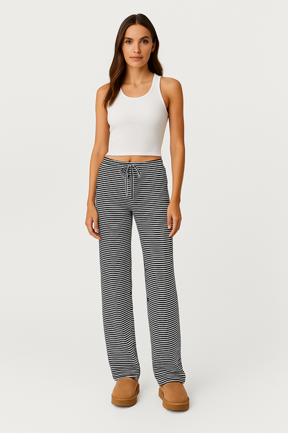 Snatched Striped Drawstring Pants