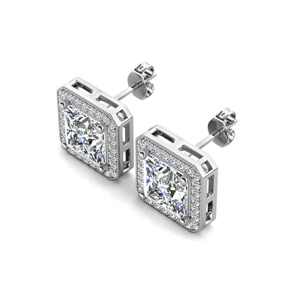 Sandra Square Halo Stud