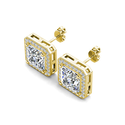 Sandra Square Halo Stud