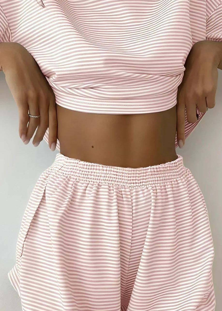 Primora's 2-Piece Striped Lounge Set