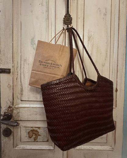 Mariana Faux Leather Woven Handbag