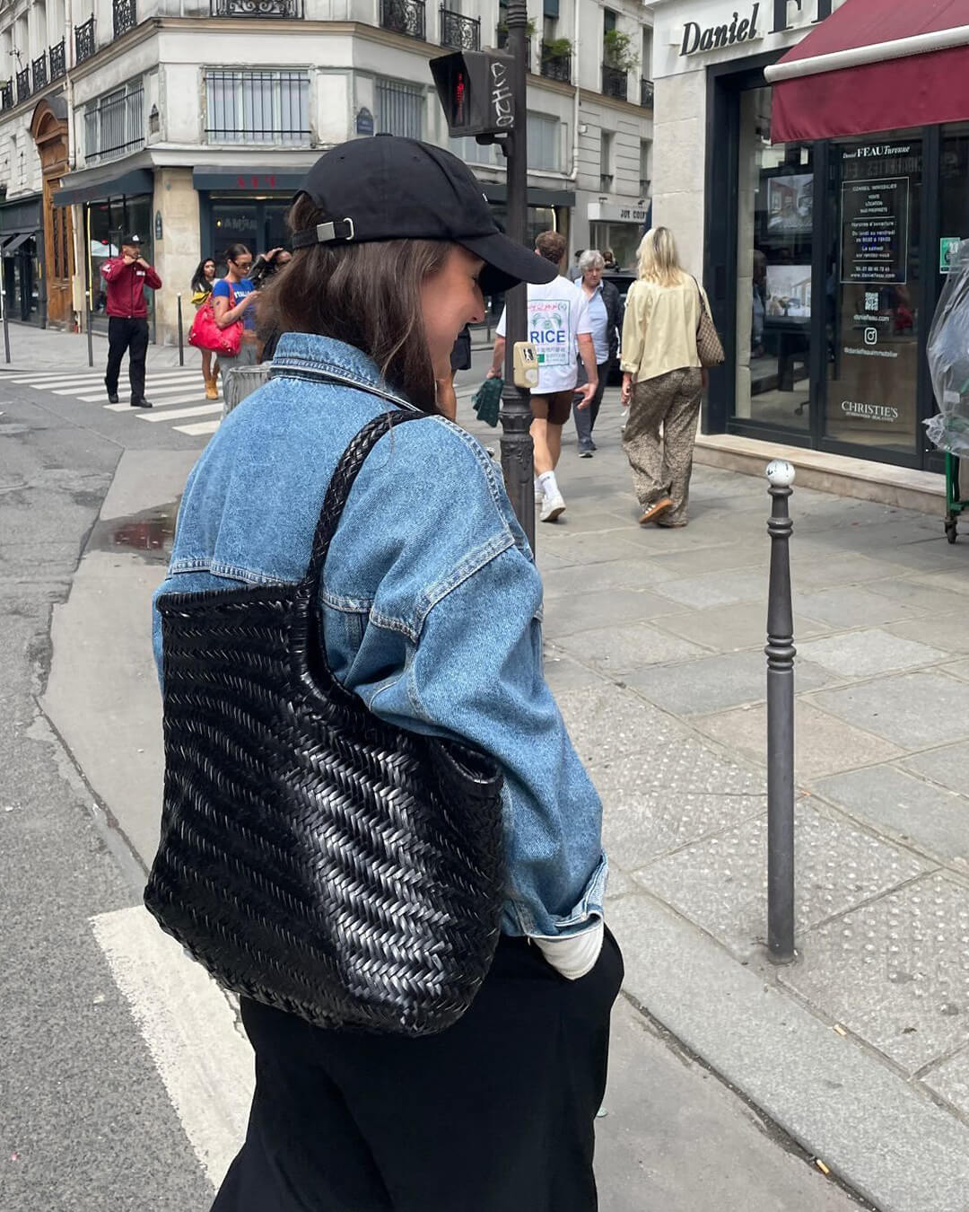 Mariana Faux Leather Woven Handbag