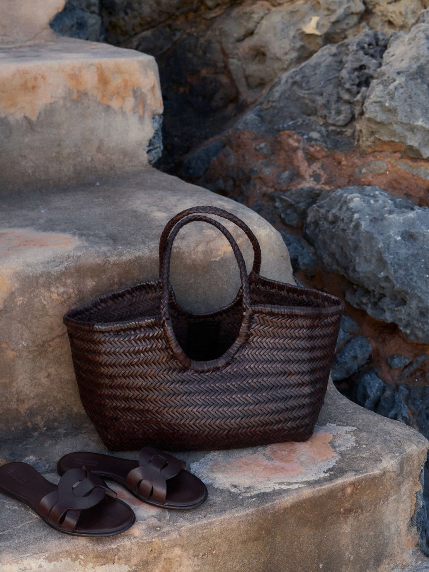 Mariana Faux Leather Woven Handbag