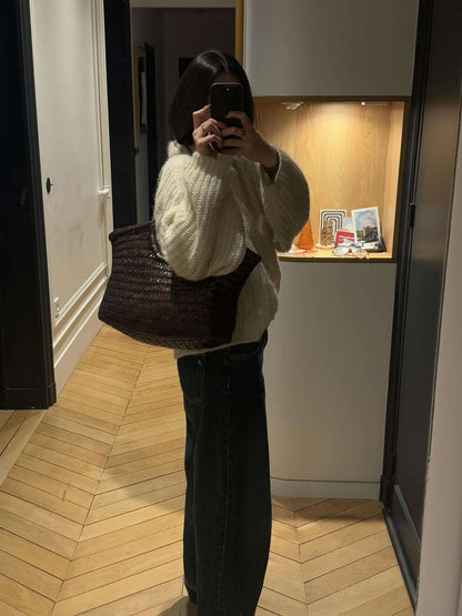 Mariana Faux Leather Woven Handbag