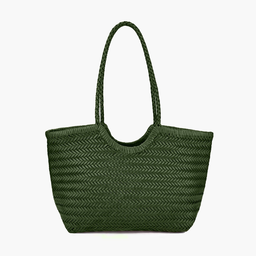 Mariana Faux Leather Woven Handbag
