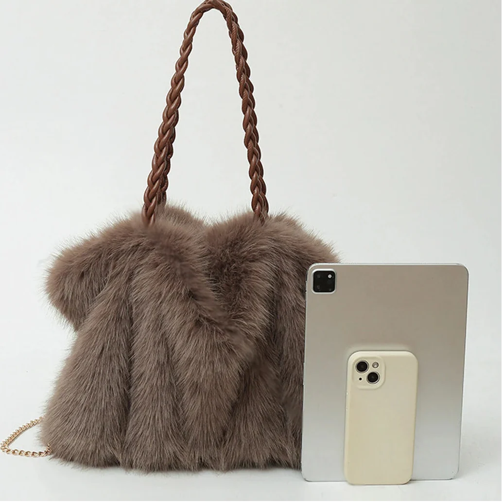 Adelina Faux Fur Tote Bag